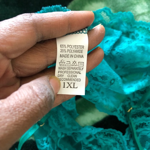 Sexy floral turquoise lingerie pajamas set - Picture 8 of 14